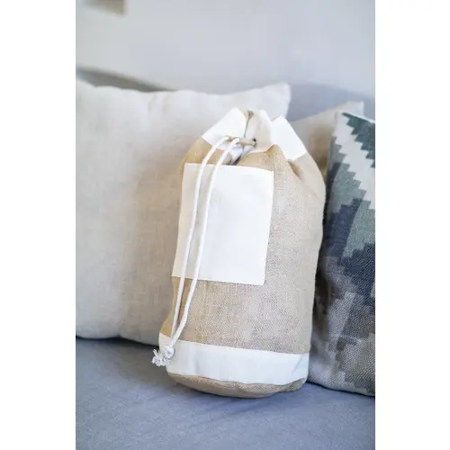 Sacca in juta con tasca frontale in cotone dimatro 23cm per altezza 45cm