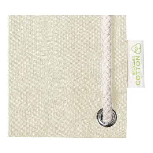 Sacca 100% in cotone riciclato con manici e chiusura a coulisse da 140gr 38x42cm