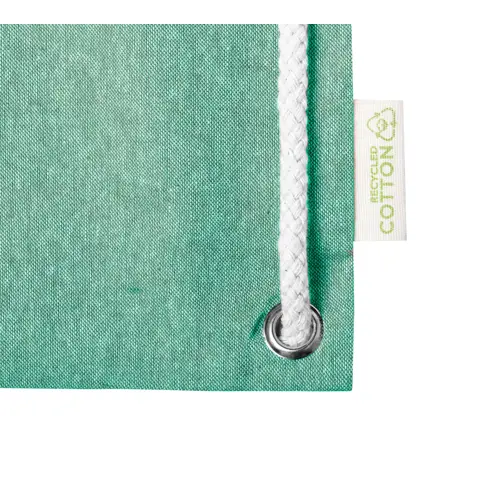 Sacca 100% in cotone riciclato con manici e chiusura a coulisse da 140gr 38x42cm