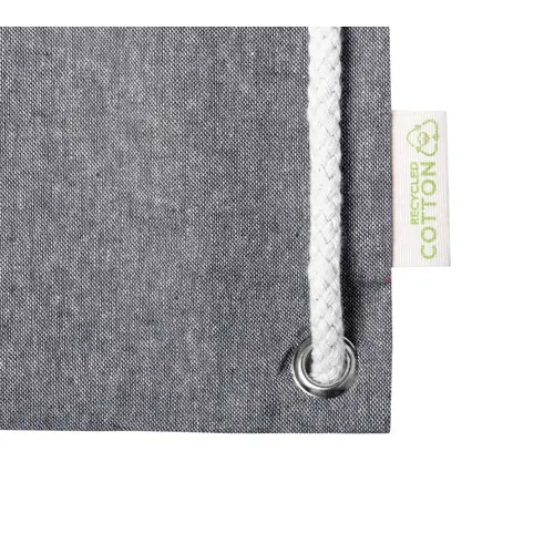 Sacca 100% in cotone riciclato con manici e chiusura a coulisse da 140gr 38x42cm