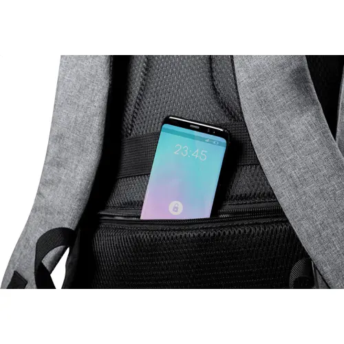 Zaino porta PC da 15" in RPET con tasca antitaccheggio nascosta e aggancio trolley