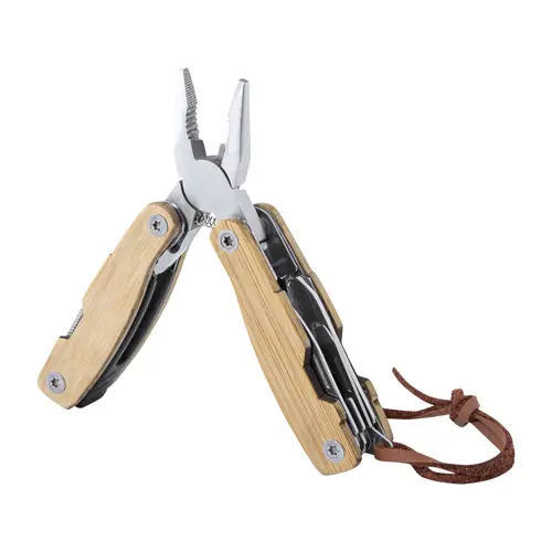 Set multi utensili tascabile ed impugnature in bambù 50×105×17 mm