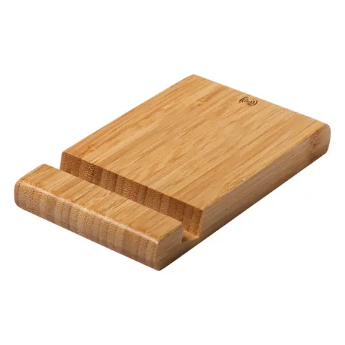 Supporto per smartphone e caricatore wireless in bambù da 5W