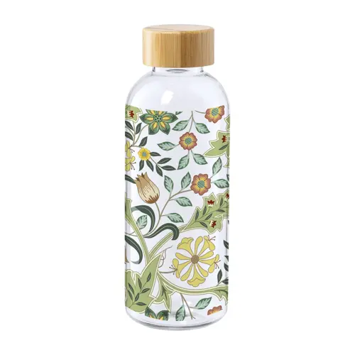 Borraccia in RPET trasparente con tappo in bambù 500 ml