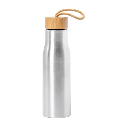 Borraccia inox 600 ml e coperchio in bambù
