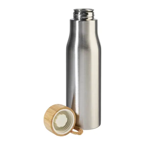 Borraccia inox 600 ml e coperchio in bambù