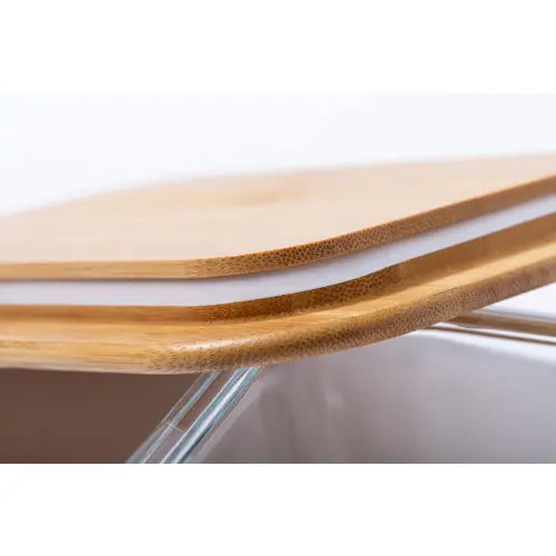 Porta pranzo in vetro e bambù con posate da 500ml