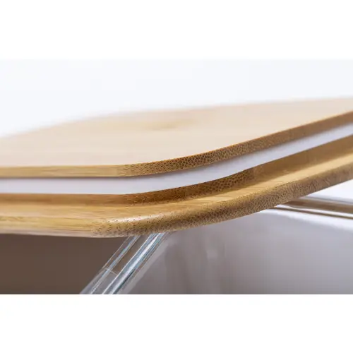 Porta pranzo in vetro e bambù con posate da 500ml