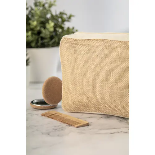 Pochette per cosmetici in cotone e juta 200×150×60mm