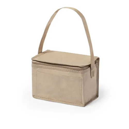 Borsa termica in carta riciclata per 6 lattine con imbottitura in alluminio 21×15×15cm