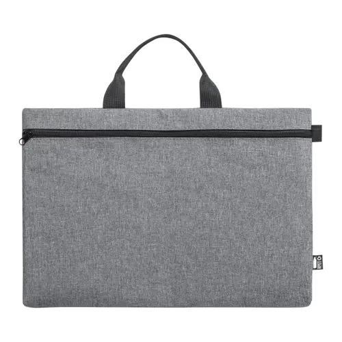 Borsa porta documenti in RPET con maniglia per il trasporto e chiusura a zip 39x4x27cm