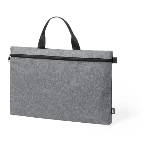 Borsa porta documenti in RPET con maniglia per il trasporto e chiusura a zip 39x4x27cm