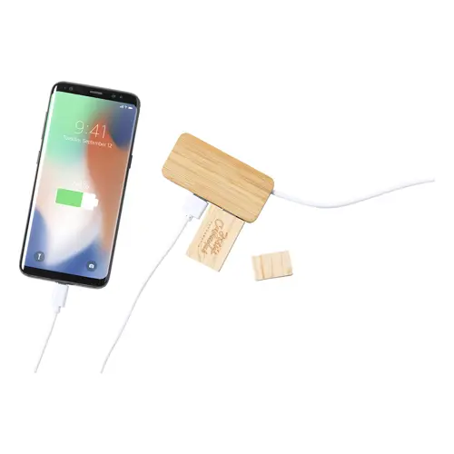 Multipresa USB in bambù