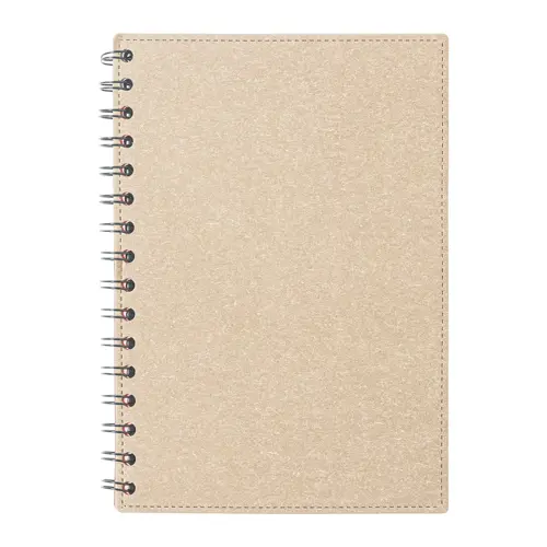 Block note A5 a spirale in cartoncino riciclato con 80 fogli a righe