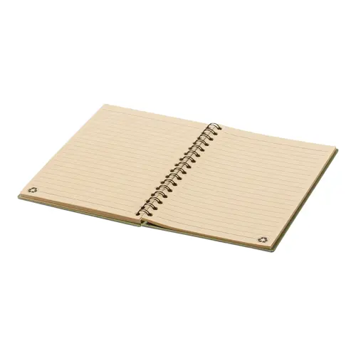 Block note A5 a spirale in cartoncino riciclato con 80 fogli a righe