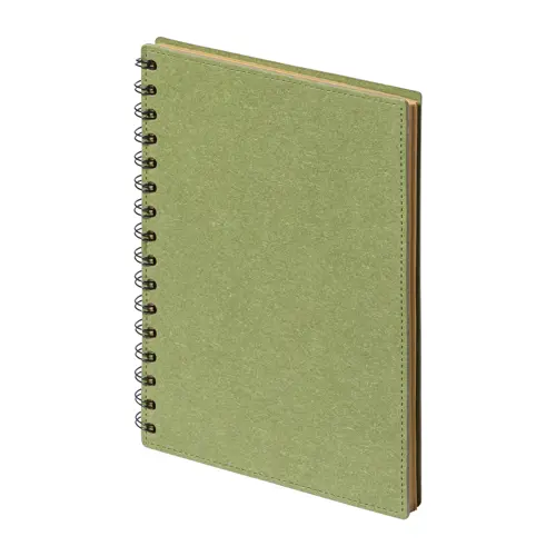 Block note A5 a spirale in cartoncino riciclato con 80 fogli a righe