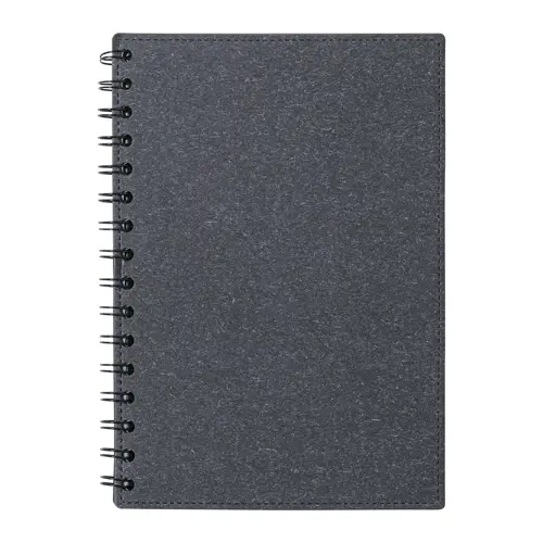 Block note A5 a spirale in cartoncino riciclato con 80 fogli a righe