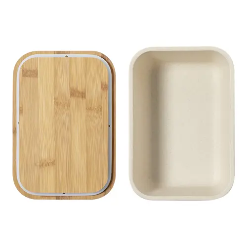 Porta pranzo in plastica e coperchio in bambù da 1L
