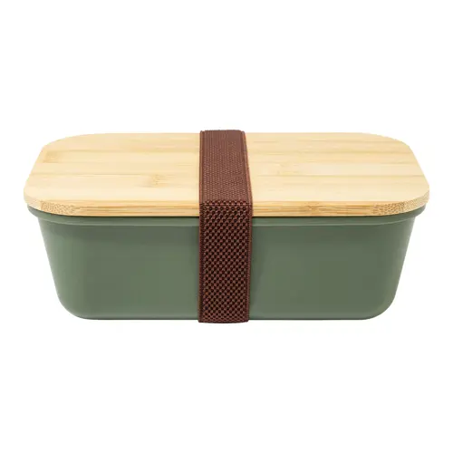 Porta pranzo in plastica e coperchio in bambù da 1L