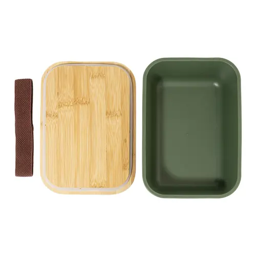 Porta pranzo in plastica e coperchio in bambù da 1L