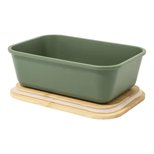 Porta pranzo in plastica e coperchio in bambù da 1L