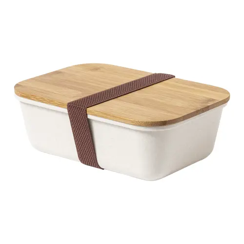 Porta pranzo in plastica e coperchio in bambù da 1L