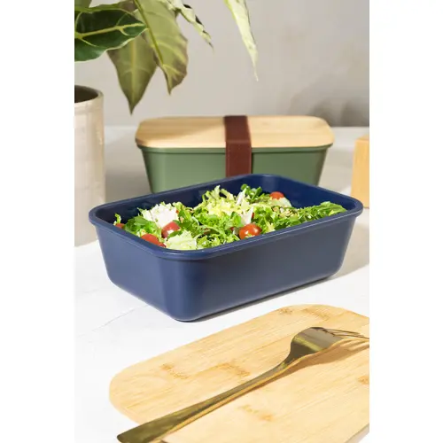 Porta pranzo in plastica e coperchio in bambù da 1L