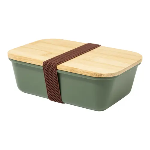 Porta pranzo in plastica e coperchio in bambù da 1L