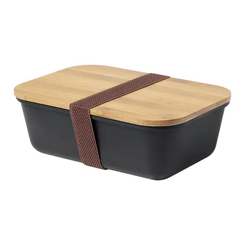 Porta pranzo in plastica e coperchio in bambù da 1L