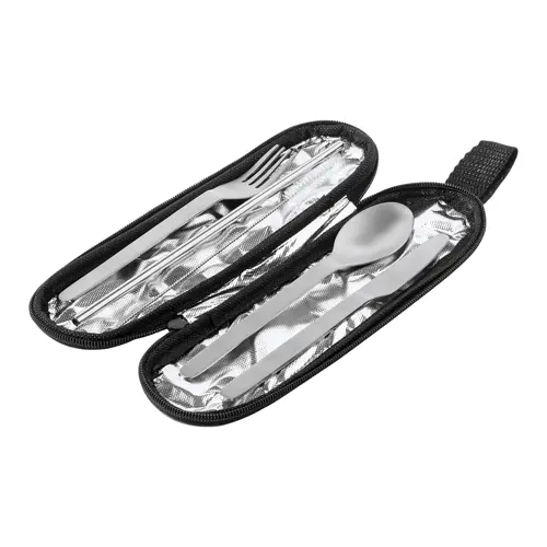 Set 5 posate in acciaio inossidabile in sacchetto di poliestere RPET