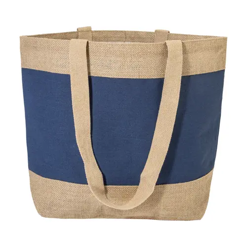 Borsa spiaggia colorata in juta e cotone con manici lunghi 48×35×15cm