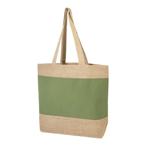 Borsa spiaggia colorata in juta e cotone con manici lunghi 48×35×15cm