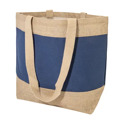 Borsa spiaggia colorata in juta e cotone con manici lunghi 48×35×15cm