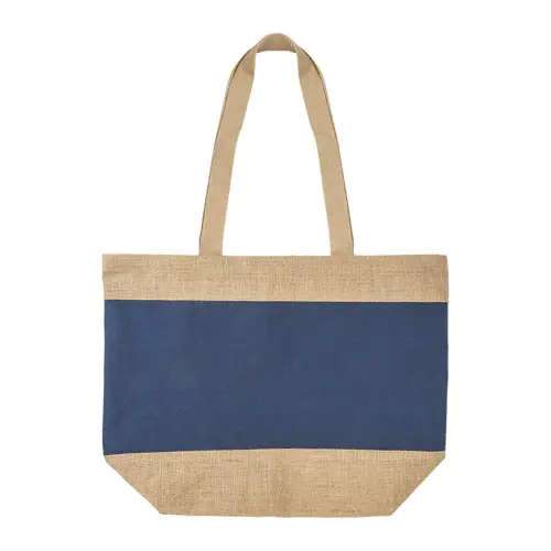 Borsa spiaggia colorata in juta e cotone con manici lunghi 48×35×15cm