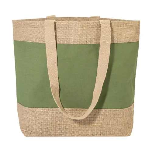 Borsa spiaggia colorata in juta e cotone con manici lunghi 48×35×15cm