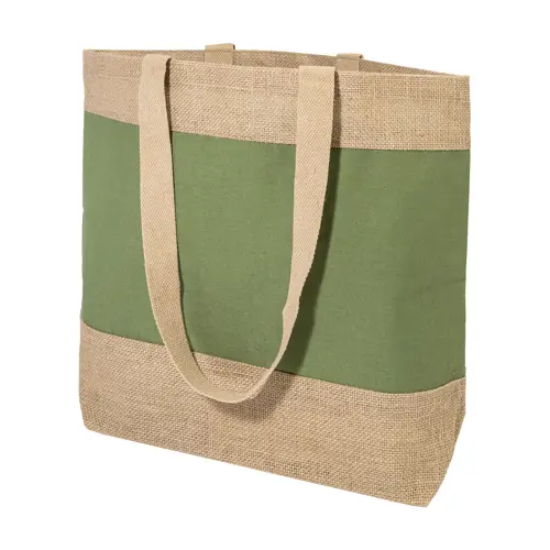 Borsa spiaggia colorata in juta e cotone con manici lunghi 48×35×15cm