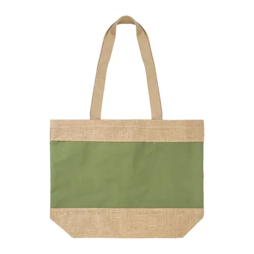 Borsa spiaggia colorata in juta e cotone con manici lunghi 48×35×15cm