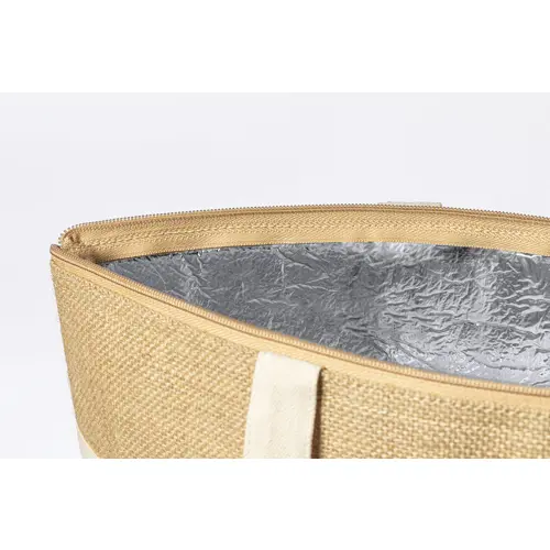 Borsa termica per la spesa in 100% cotone e juta laminata con imbottitura in alluminio da 140gr 43×33×14cm