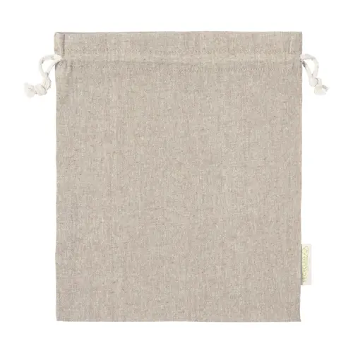 Sacca in cotone riciclato con chiusura a coulisse da 105gr 25×30cm