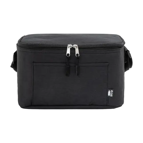 Borsa termica in RPET con tracolla e tasca frontale 25×15×15cm
