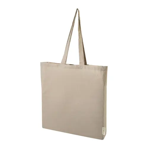 Shopper per la spesa in cotone riciclato con manici lunghi in diverse colorazioni 140gr 38×42cm