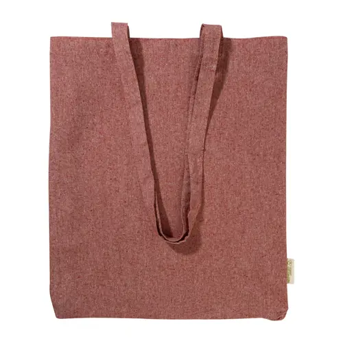 Shopper per la spesa in cotone riciclato con manici lunghi in diverse colorazioni 140gr 38×42cm