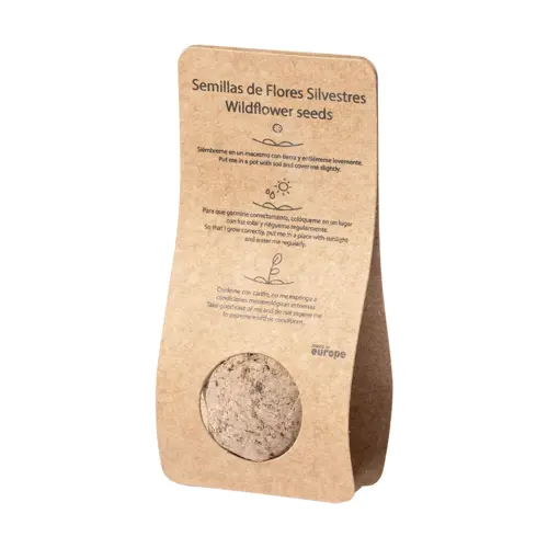 Sfera piantumabile con semi di fiori selvatici in un involucro di carta riciclata