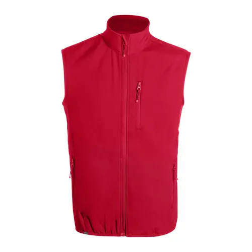 Gilet unisex softshell in RPET traspirante impermeabile e antivento con zip e tasche sul petto e laterali 300gr