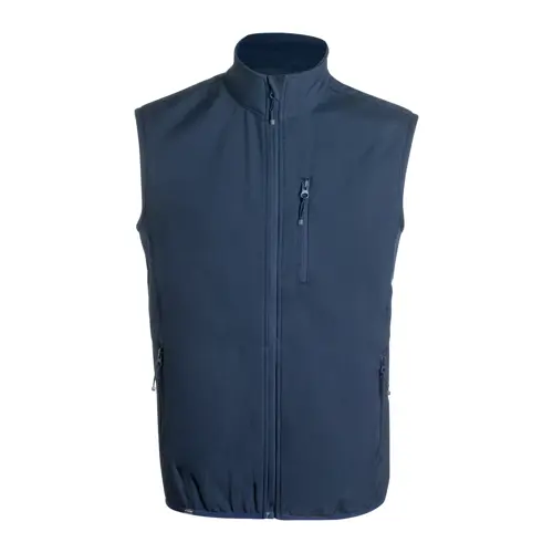 Gilet unisex softshell in RPET traspirante impermeabile e antivento con zip e tasche sul petto e laterali 300gr