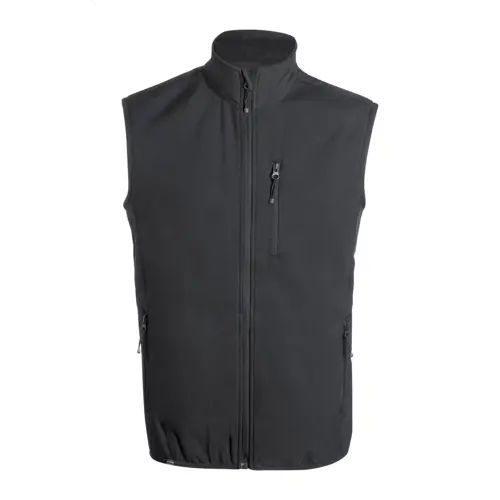 Gilet unisex softshell in RPET traspirante impermeabile e antivento con zip e tasche sul petto e laterali 300gr