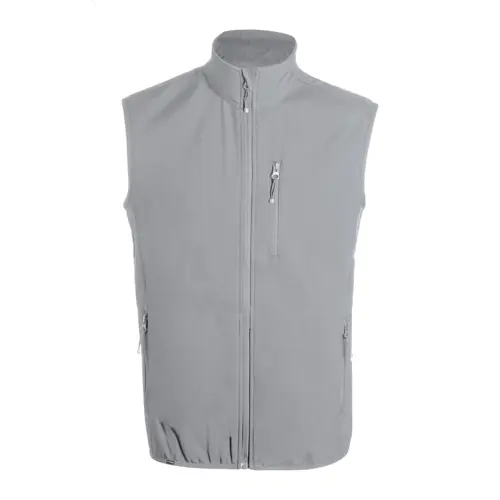 Gilet unisex softshell in RPET traspirante impermeabile e antivento con zip e tasche sul petto e laterali 300gr