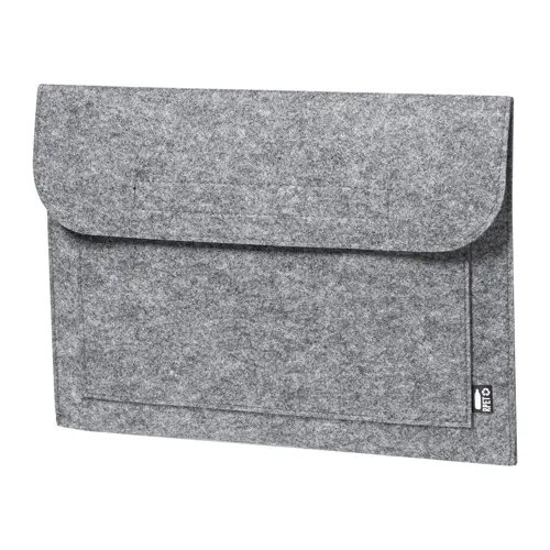 Custodia porta pc da 15" in feltro RPET con tasca frontale e chiusura in velcro 37x26cm