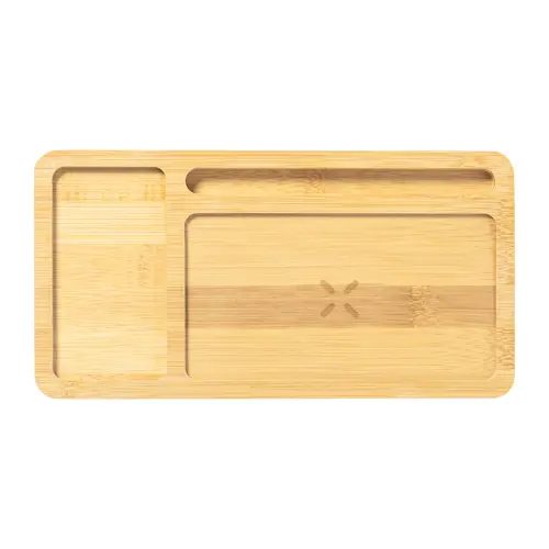 Organizer portacellulare in bambù con caricabatterie wireless 15W