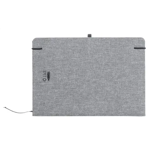 Block notes in formato A5 con copertina in RPET e 100 fogli a righe e con segnalibro ed elastico in gomma